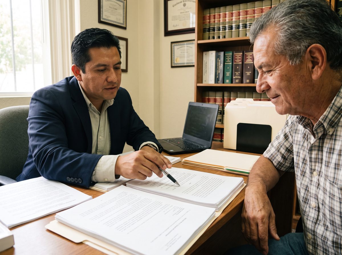 Abogado de GesMexa explica a un cliente los conceptos de violación de su demanda de amparo indirecto
